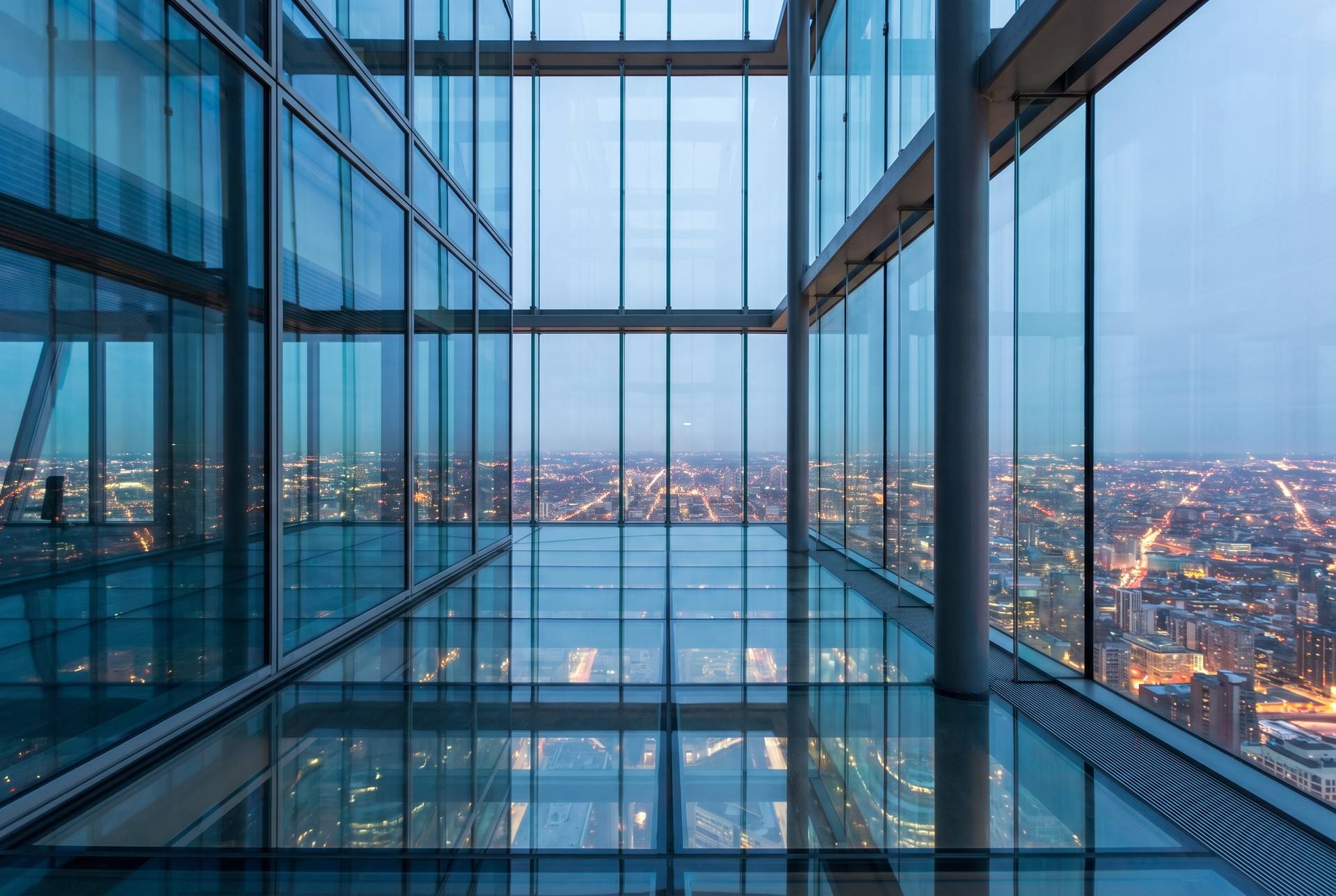 Glass walkway observation deck